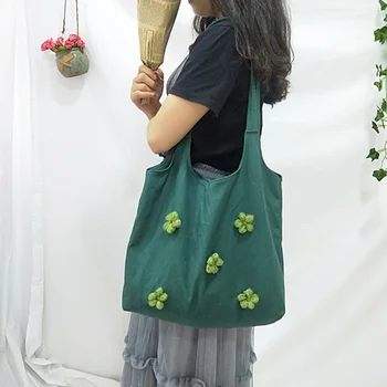 

Women Little Floral Tote Bag Outdoor Travel Canvas Single Shoulder Bag Best Sale-WT