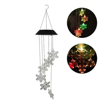 

Christmas Home Decoration Lights Led Solar Snowflake Wind Chimes Lights Outdoor Decoration Landscape Lights Luminous Snowflake
