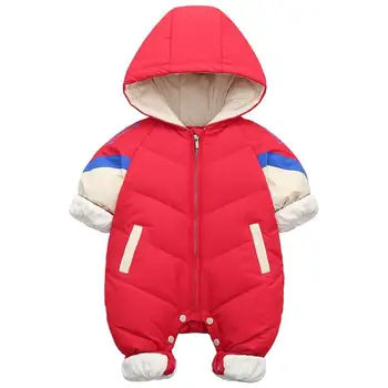 

Baby Clothes Winter New born Overalls Infant Duck Down Snowsuit Boys Girls Warm Thick Jumpsuit Hooded Outfits Baby Snow Romper