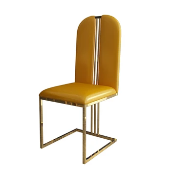 

Stainless steel dining chair modern leisure metal fashion home flannel creative hotel table din