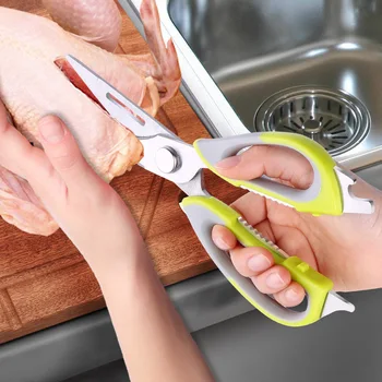 

Multi-Function Kitchen Scissors Cutter Knife Board Stainless Steel Kitchen Vegetable Knives Meat Potato Cheese Meat Cut
