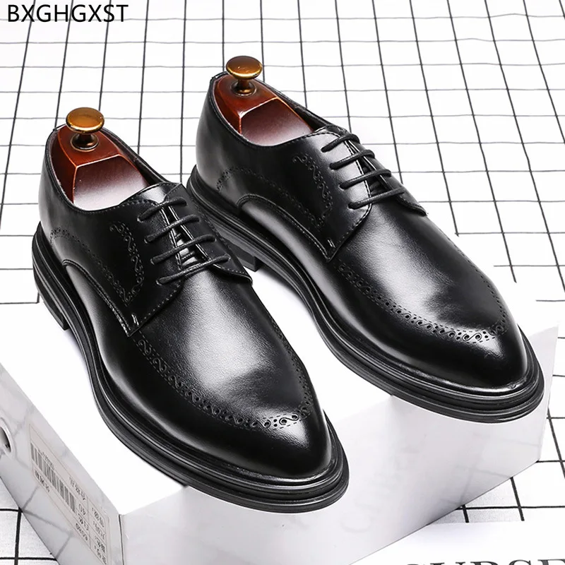 

Brown Oxford Shoes for Men 2023 Black Dress Shoes Mens Fashion Luxury Designer Shoes Men High Quality Chaussure de Homme Zapatos