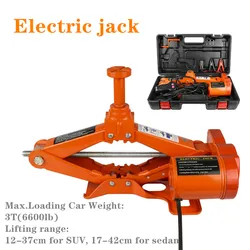 Cric électrique Portable pour voiture 12V, 3 tonnes, levage automatique des ciseaux, machine de levage 