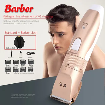 

Electric Hair Clipper Home Adult Kids Haircut Powered Modelling Detachable Water Washing Head Titanium Ceramic Cutter Head