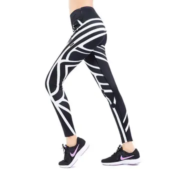 

2019 Striped Printed Slim Yoga Pants Leggings Sexy Warm Jeggings Womens Clothing Pants High Waist Leggings Sport Female Fitness