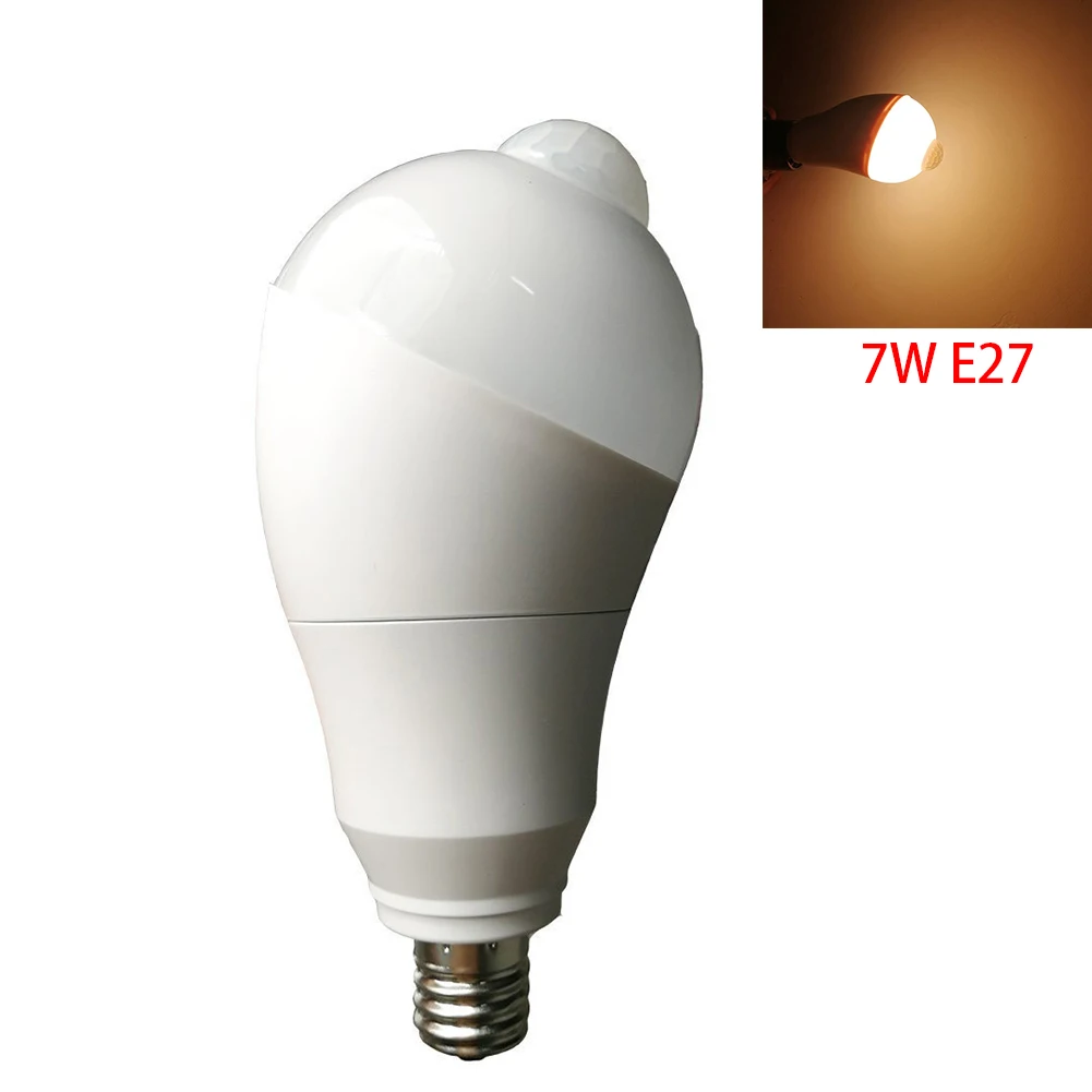 350 Degree Bathroom Stair Led Human Body Induction Rotating Plastic Durable Corridor Sensing Head Home Night Ball Bulb Lamp
