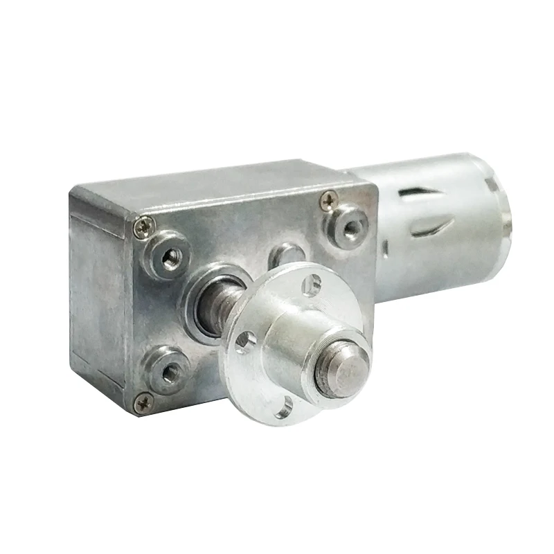 High Torque Low Rpm dc Worm Gear Motor Eixo de Parafuso de Saída com Flange 6v 12v 24v mm x 33 mm