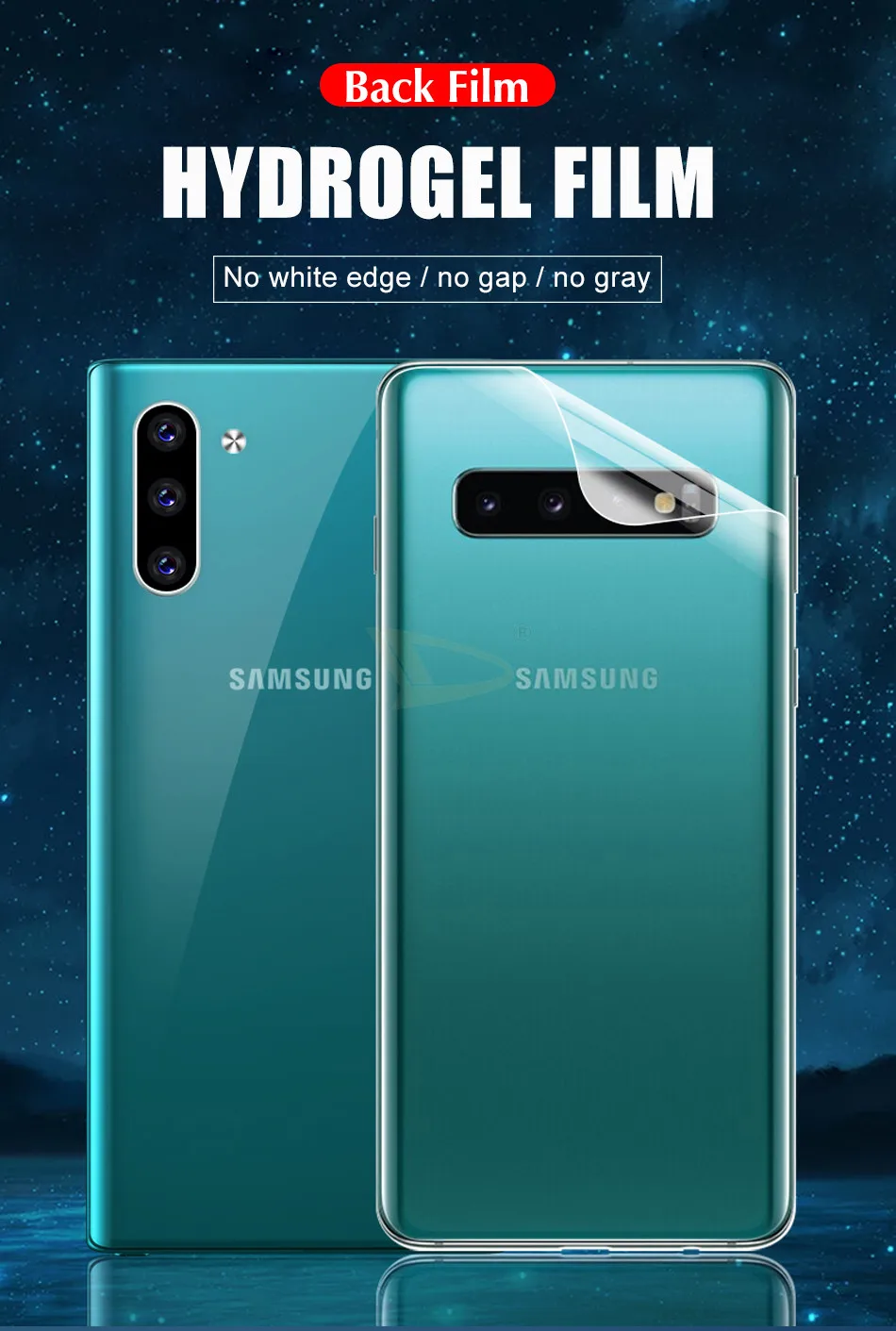 1-3 Pcs 100D Back Cover Hydrogel Film For Samsung Galaxy Note 10 8 9 Pro S10 S8 S9 PLus Protective Film S10E Soft Film Not Glass