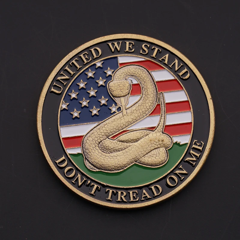 

1776 USA Declaration of Independence Liberty Bell And "Don't Tread On Me" Snake Pattern Bronze Challenge Coin Collection