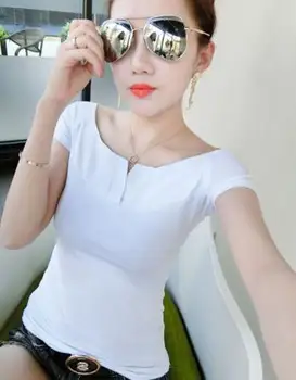 

T-Shirt Women Short Sleeves Shirt 100% Cotton Awesome purpel Femme Summer Top