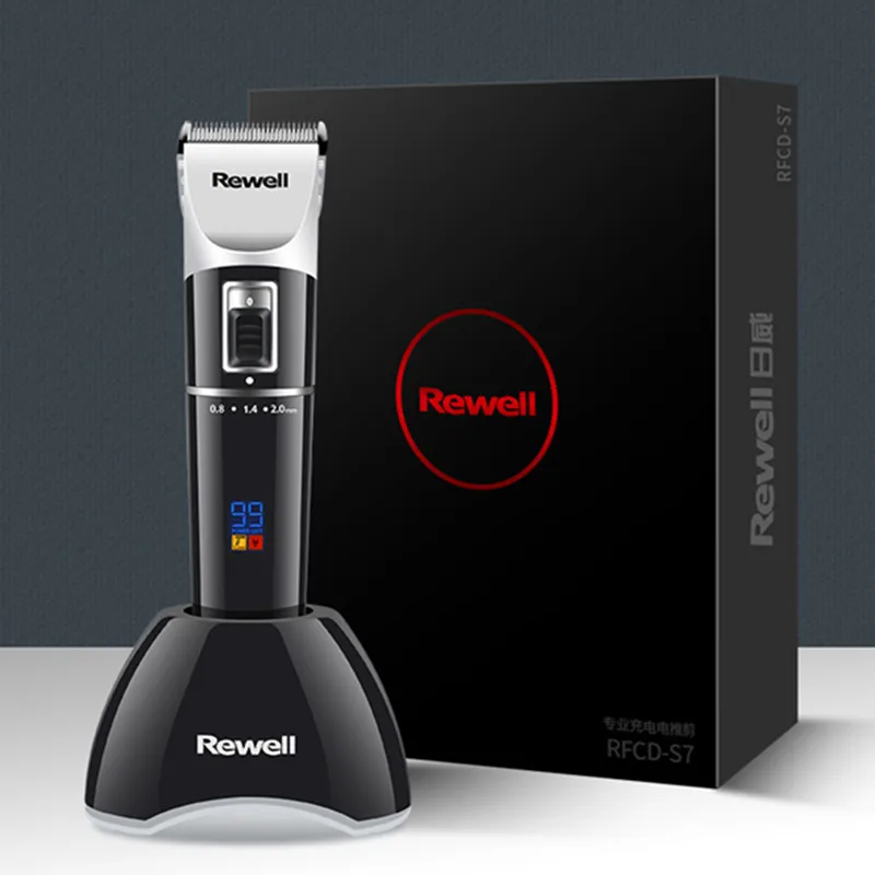 Professional Hair Clipper for Barber Rechargeable Shaving Hair Trimmer Cutting Machine LCD Display Salon Haircut Titanium Blade 6