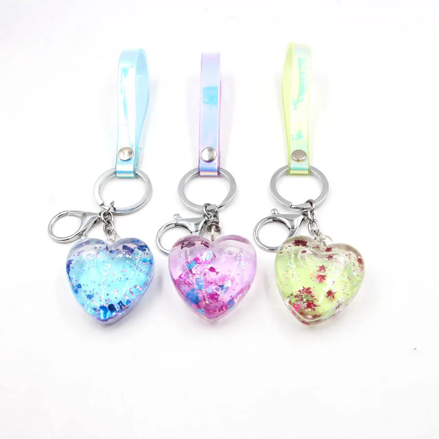 

Fashion Heart-shaped Drop Bottle Keychain Love Key Pendant Car Keyholder Keyring Llavero Mujer Keychains for Ladies Bag Charm