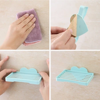 

Love Soap Box Free Punch Strong Adhesive Soap Dish Bathroom Drain Pipe Soap Holder Tray Accessories