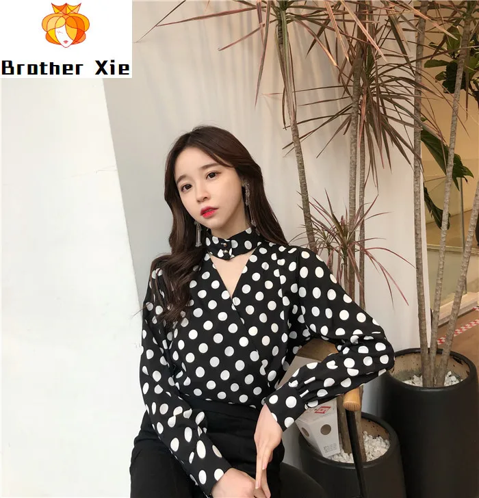 

Blusas Dot Chic Mujer De Moda Hipster Designer Brand Fall Blouses Fashion Women Tops Shirts Loose Vetement Femme signer