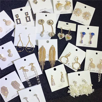 

30 Pairs/lot luxury fashion women crystal style earring lot top quality zircon women wedding earring wholesale 201106-95