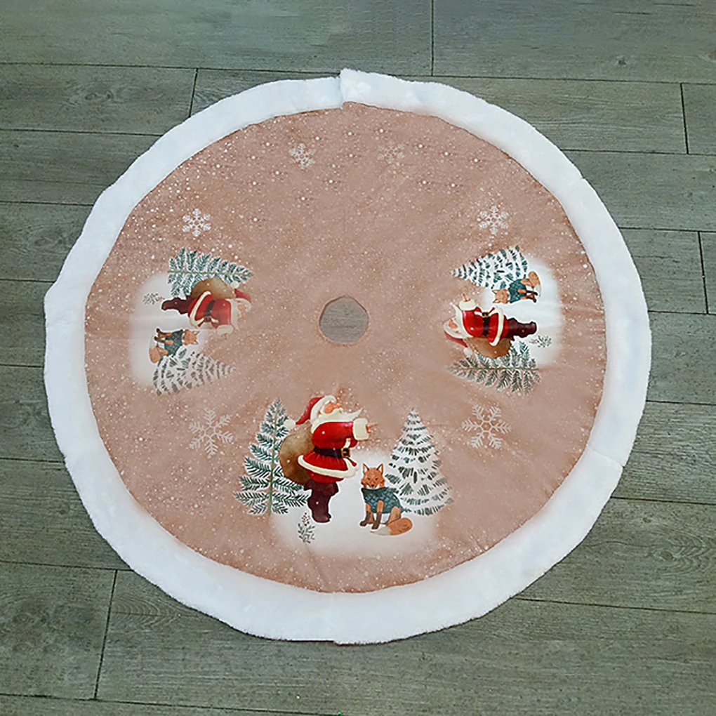

Newest 98cm Xmas Tree Skirt Holiday Cartoon Santa Reindeer Decoration Ornaent Merry Christmas Home Party Christmas Tree Skirt