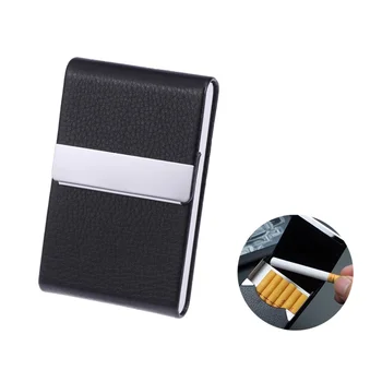 

Big Capacity Vertical Section Business Name Card Holder Credit Card Holder Fashion Unisex Visit Card Case Metal Wallet PU Leathe