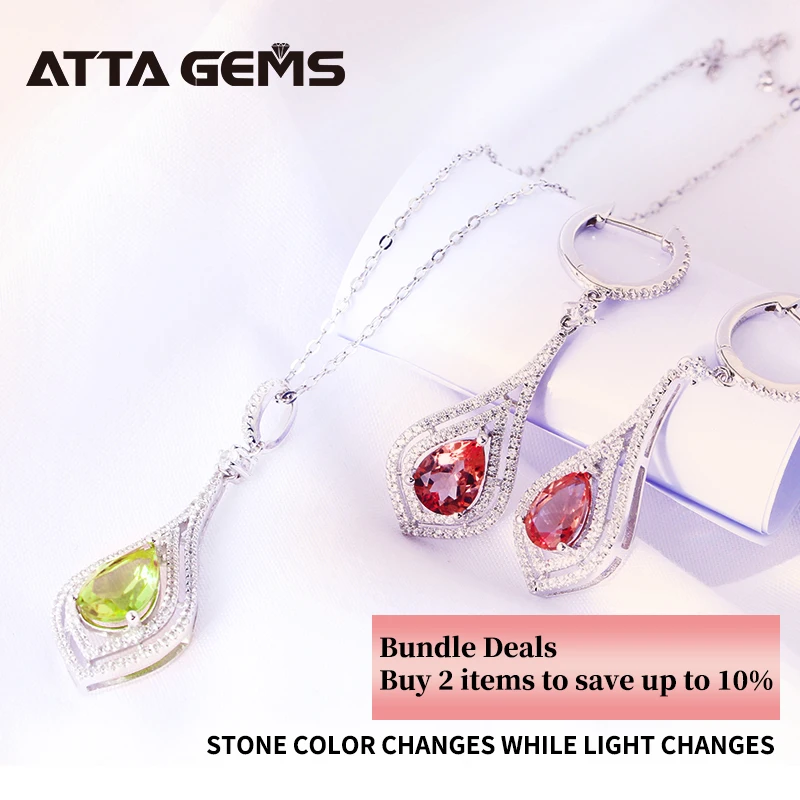 Diaspore Sterling Silver Jewelry Set Pear Cut Classic Simple Style Jewelry Design S925 Women Fine Jewelry Birthday Party Gifts