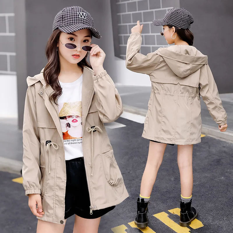 

Childrenswear 2019 New Style Girls' Wind Coat Coat Spring And Autumn Korean-style Middle And Large Children Little Girl Casual T