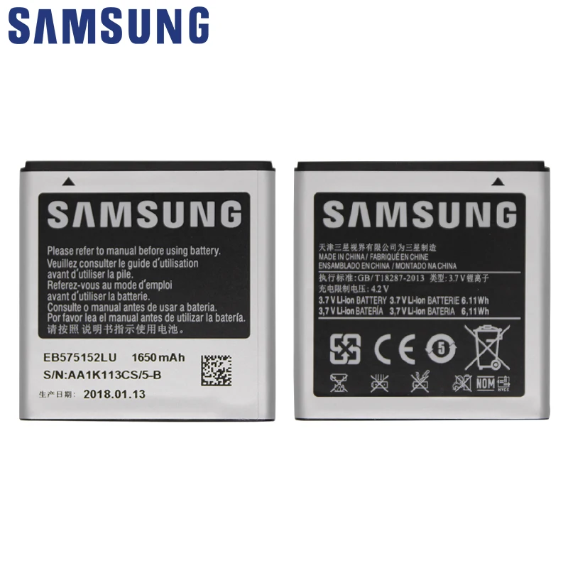 Samsung телефон Батарея EB575152LU 1650 ма-ч для samsung Galaxy S I9000 I9003 I589 I8250 I919 D710 I779 i9105 батареи