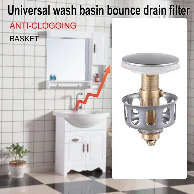 Tappo Scarico Lavabo 35mm Pop-Up Con Meccanismo A Rimbalzo - Ottone Cromato Per Bagno E Cucina - Foto 5