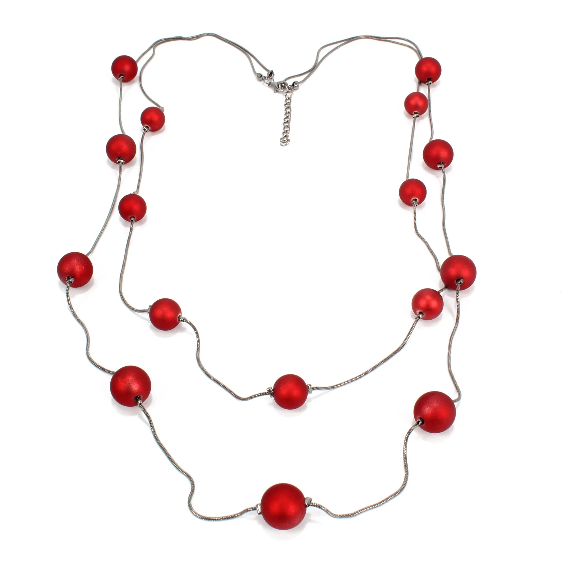 

Europe And America Rubber Beads Fashion Long Sweater Chain Versatile Autumn And Winter Accessories Double Layer Necklace F1020