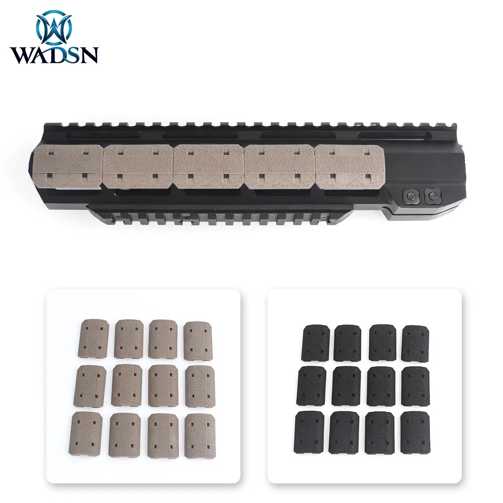 

WADSN 12PCS Tactical Mlok Type2 Rail Cover eMag Pul Type for M-lok SLOT System Rail Panel for Outdoor Hunting Wargame Accessory