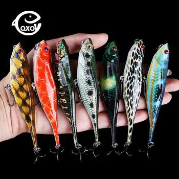 

QXO 10g 10cm Lure Wobbler Winter Fishing Whopper Plopper Jerkbait Sea Noeby Popper Goods For Fishing Hard Jigging Lure Minnow
