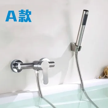 

Wall Mount Stainless Steel Brushed Bathtub Faucet with Handheld Shower Bath Tub Faucet Hot and Cold Water Mixer Bathtub Tap