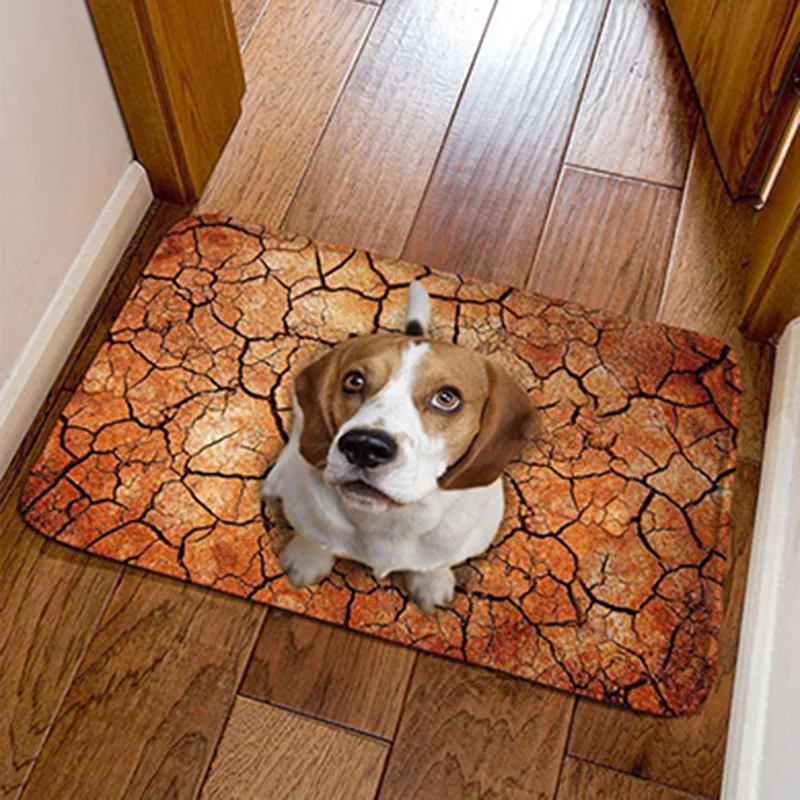 Sholisa Anti Slip Bath Mat Bathroom Carpet Rug Floor 3D Printed Water Absorption Dog Living Room To