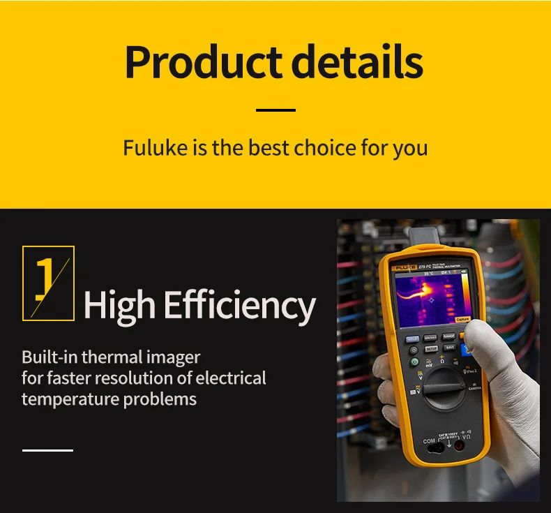 Fluke F279FC True RMS Высокоточный тепловизор цифровой 100 кГц частота цветной экран мультиметр
