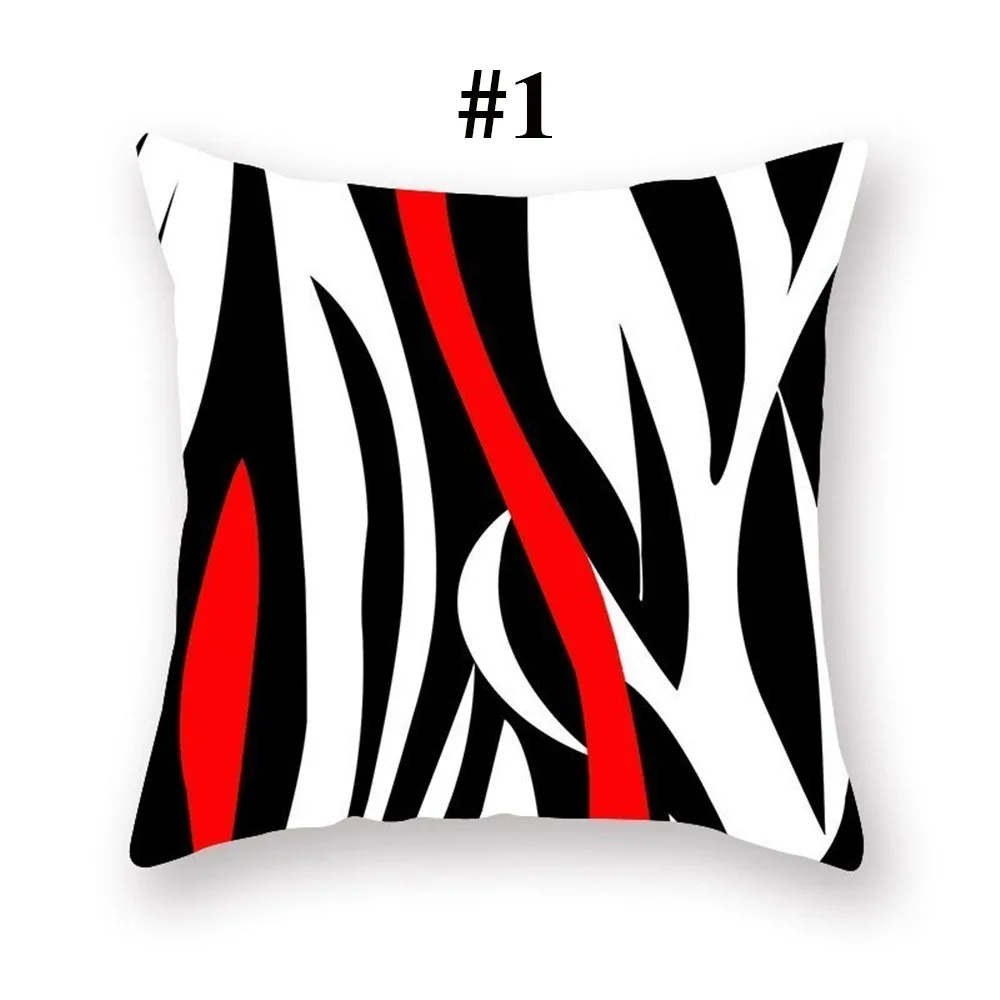 Наволочка черно-красная Геометрическая 100% полиэфирные подушки Чехол для диван