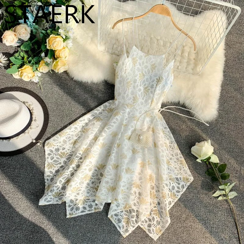 Пляжная юбка Vestidos кружевное асимметричное белое сексуальное женское пляжное