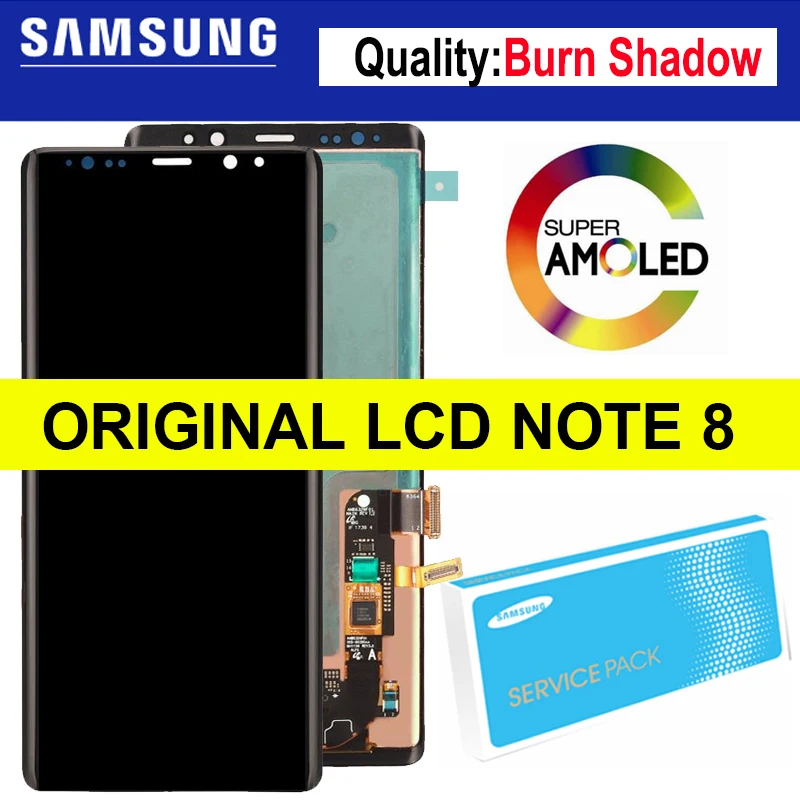 

Original 6.3" Super Amoled Display with Burn-Shadow for SAMSUNG Galaxy Note 8 LCD N950 N950F LCD Display Touch Screen Digitizer