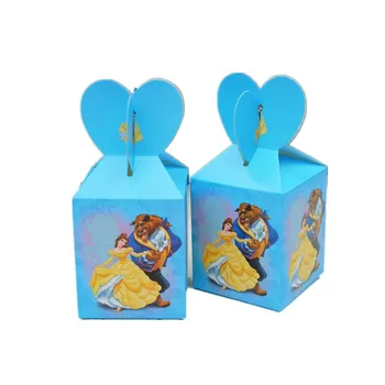 

Candy Box Themed Cartoon Pattern Beauty and Beast Moana Trolls Sofia Mermaid Sweet Box Party Gift Box Kids Birthday Supply 12pcs
