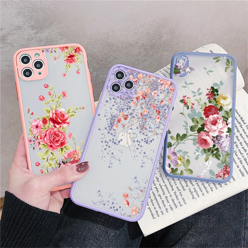 13 pro max cases Retro Spring Bloom Flowers Phone Case For iPhone 6s 7 8 Plus SE 2020 12 11 13 Pro Max X XR XS MAX Hard Shockproof Back Cover iphone 13 pro max case iPhone 13 Pro Max