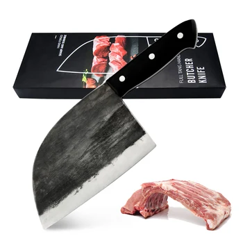 

CAMIFE Handmade Forged Butcher Knife With Full Tang Handle High Carbon Clad Steel Butcher Knife with Holster Kitchen Cleaver
