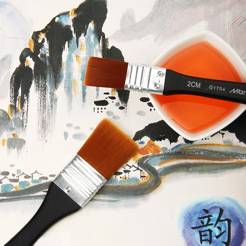 Nylon Hair Wood Handle Watercolor Oil Paintbrush Arcylic Brushes Painting Drawing Art School Stationary Supplies 03180