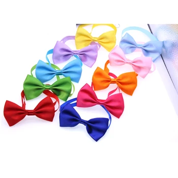 

50/100pcs Simple Solid Color Dog Bowties Pet Cat Dog Bow Tie Adjustable Ribbon Collar Bowtie Pet Dog Necktie Bow Ties 10colour