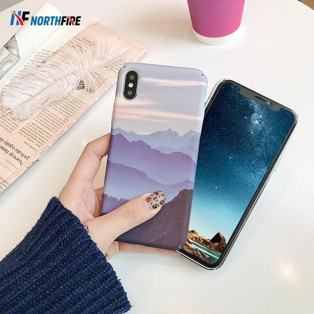 Ультра тонкий чехол для телефона samsung A30 A50 S10 S9 плюс S7 Edge Note 9 горный жесткий