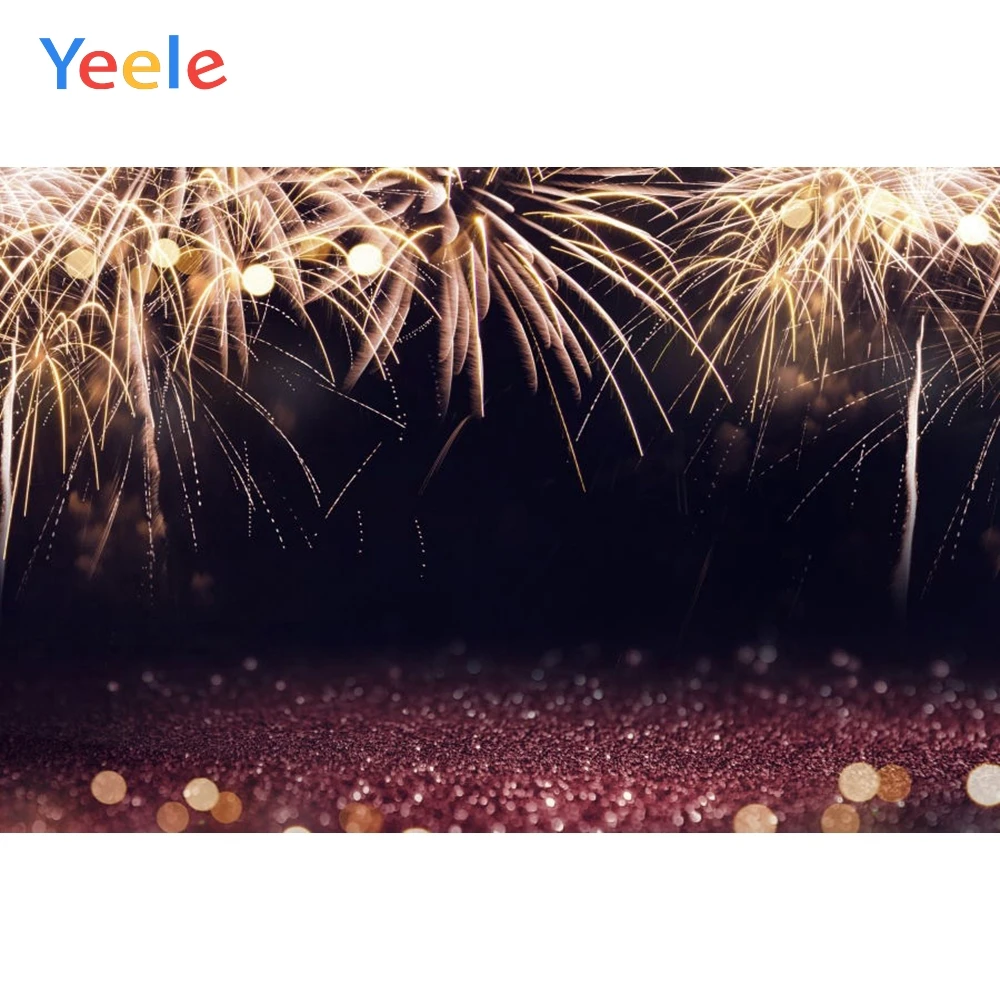 

Yeele Christmas Polka Dots Glitter Light Bokeh Backdrop Fireworks Happy New Year Vinyl Photography Background For Photo Studio