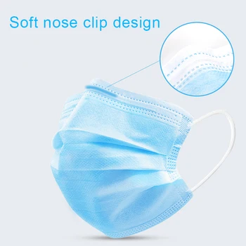 

Anti Dust Mouth Face Mask Fast shipping 100Pcs Protective Masks 3-layer Non-Woven Disposable Blue Mask Dust Filter Safety Mask