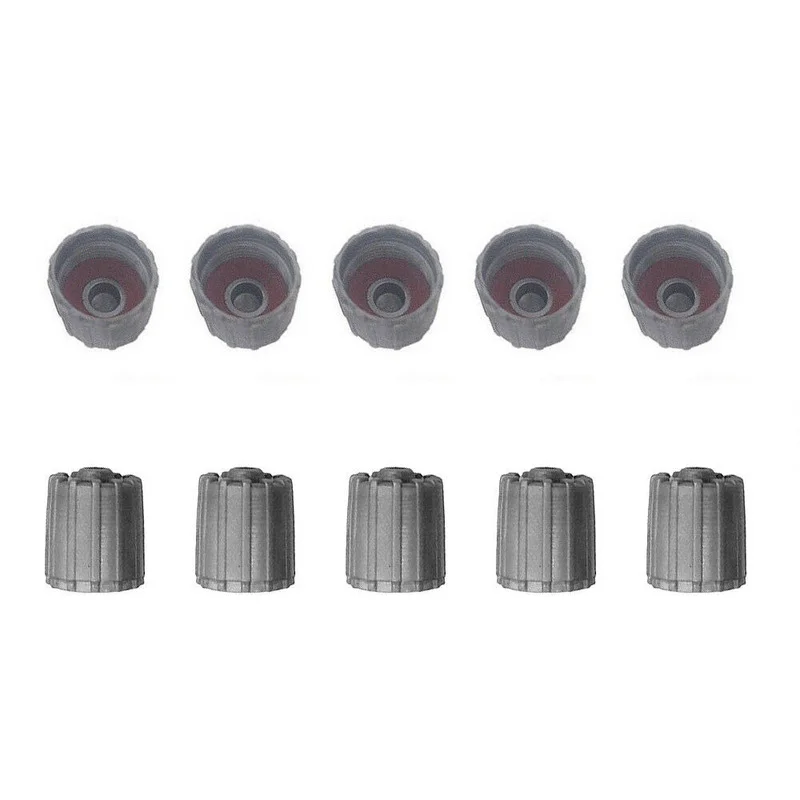 10pcs Vehicle Plastic Gray Tire Valve Stem Cap Car Tire Cap With Gasket