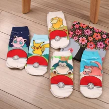 Носки по щиколотку для женщин и девочек, Harajuku Pikacha, новинка, уличная одежда, корейский стиль, осенние женские Носки с рисунком покемона, Kawaii, с низким вырезом