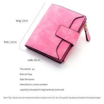 2021 Leather Women Wallet Hasp Small and Slim Coin Pocket Purse Women Wallets Cards Holders Luxury Brand Wallets Designer Purse 4