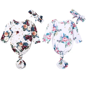 

0-6M Newborn Infant Baby Sleepping Bag Girls Playsuit Long Sleeve Flower Romper Clothes Outfit