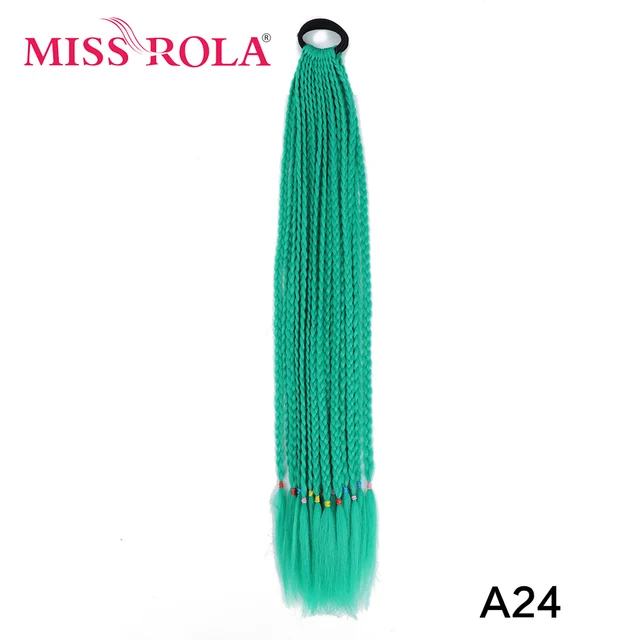 Synthetic Chignon Hair 60cm Hair Color Gradient Dirty Braided Ponytail Women Elastic Hair Rubber Band Hair Accessories Headband A24
