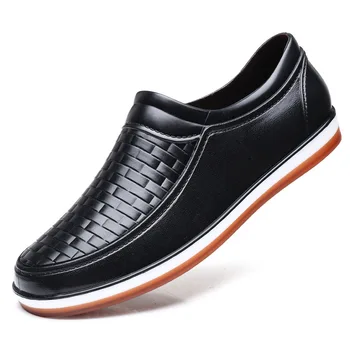 

Rain Shield Non-slip Men Plus Velvet Rain Boots Low Help Comfortable Rain Boots Kitchen Work Rubber Shoes Female Defense Water