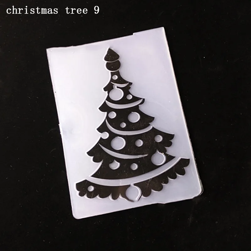 christmas tree 9 1 шт. тиснение DIY пластиковая папка шаблон для скрапбукинга фото вогнутая и выпуклая рельефная форма украшения - Цвет: christmas tree 9
