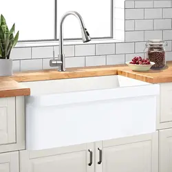 30 Inch White Farmhouse Sink Fireclay Porcelain Reversible Single Bowl Apron-Front Kitchen Sink   Ceramic Farm Sink